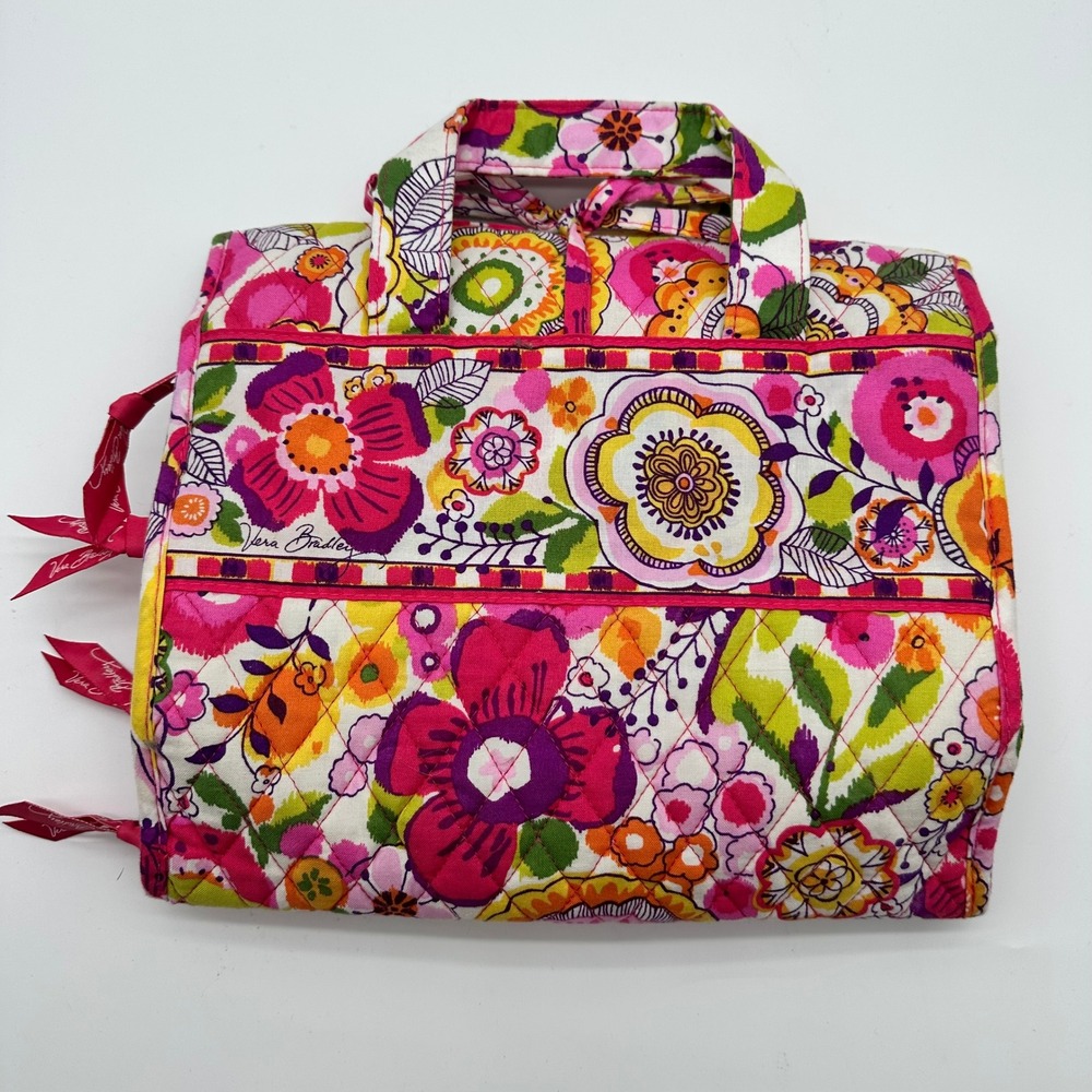 New Vera Bradley Clementine Hanging Travel Organizer Quilted Floral Toiletry Bag - Picture 8 of 8